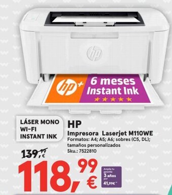Worten HP Impresora Laserjet M110WE oferta