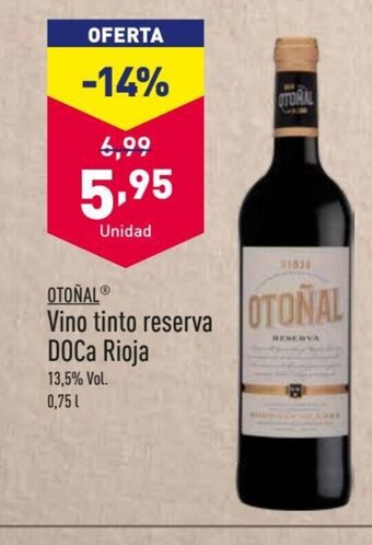 ALDI Vino Tinto Reserva Doca Rioja oferta