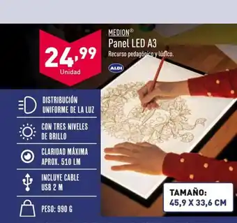 ALDI Panel Led A3 oferta