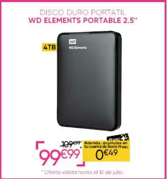 Fnac Disco Duro Portátil Wd Elements Portable 2.5 oferta