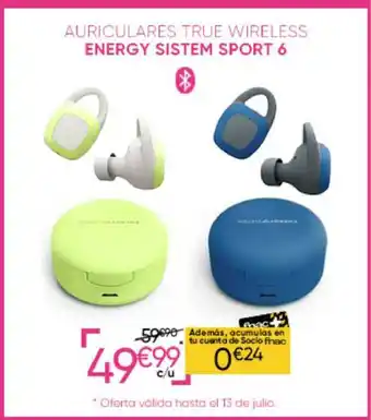 Fnac Auriculares True Wireless Energy Sistem Sport 6 oferta
