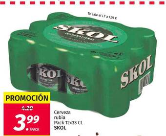 Maskom Supermercados Cerveza Rubia Skol oferta