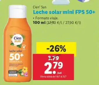 Lidl Cien Sun Leche solar mini FPS 50+ oferta