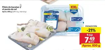 Lidl Filetes de bacalao al punto de sal 850g oferta