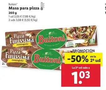Lidl Buitoni Masa para pizza 260g oferta