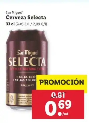 Lidl San Miguel Cerveza Selecta 33cl oferta