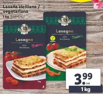 Lidl Italiamo Lasaña siciliana/vegetariana 1kg oferta