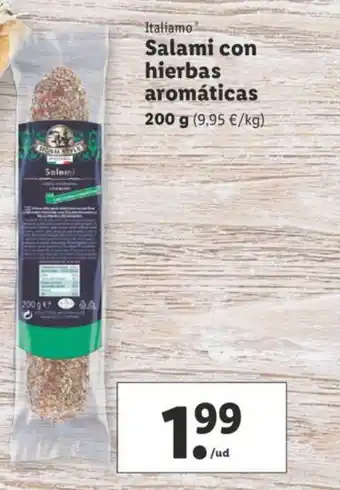 Lidl Italiamo Salami con hierbas aromáticas 200g oferta