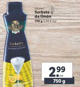 Lidl Italiamo Sorbete de limón 750g oferta