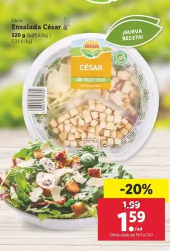 Lidl Edulis Ensalada Cèsar light 220g oferta