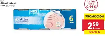 Lidl Nixe Atún al natural 6x80g oferta