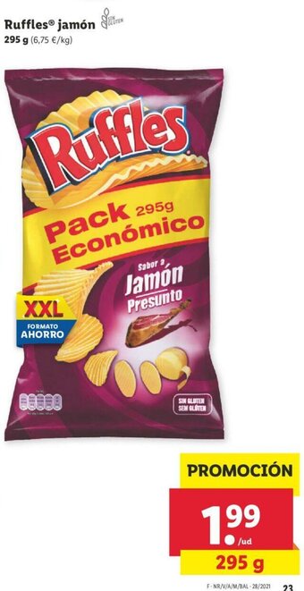 Lidl Ruffles Jamón 295g oferta