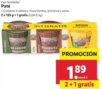 Lidl Casa Tarradellas 2x125g oferta