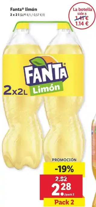 Lidl Fanta limón 2x 2L oferta