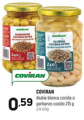 Coviran Coviran alubia blanca cocida o garbanzo cocido oferta