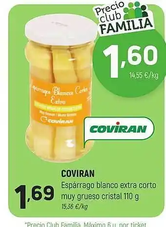 Coviran Coviran espárrago blanco extra corto muy grueso cristal oferta