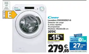 Carrefour Candy lavadora cs12102de-1s oferta