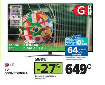 Carrefour Lg tv 50qned816qa oferta