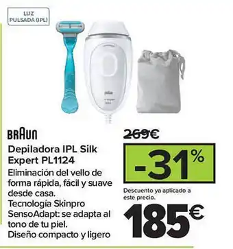 Carrefour Braun depiladora ipl silk expert pl1124 oferta