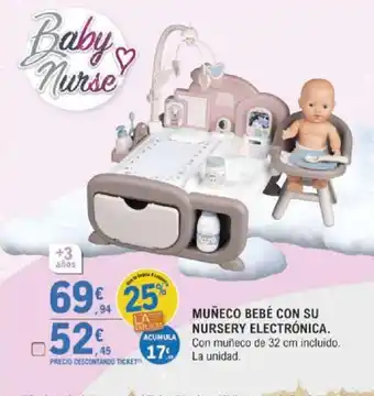 E.Leclerc Muñeco Bebé Con Su Nursery Electrónica oferta