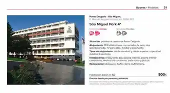 Viajes El Corte Inglés Ponta delgada - são miguel. r. manuel augusto amaral s/n, 9500-222 são miguel park 4* nuestros ventajas servicios ofrecid oferta