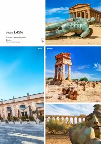Viajes El Corte Inglés Desde 8.420€ salidas desde españa diarias mínimo 2 personas volver roguso valle de les temples agrigento oferta