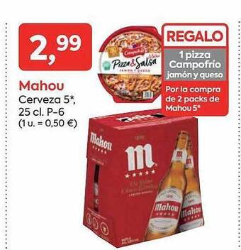 Suma Supermercados Mahou cerveza 5* oferta