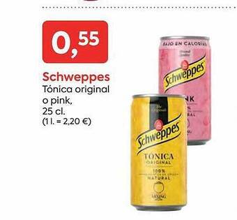 Suma Supermercados Schweppes tónica original o pink oferta