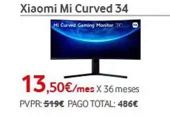 Vodafone Xiaomi mi curved 34 oferta