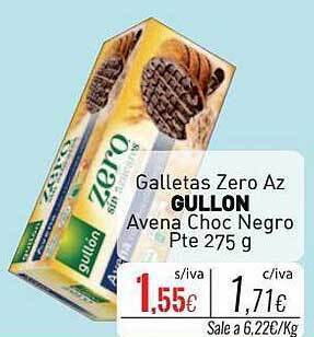 Cuevas Cash Galletas zero az gullon avena choc negro oferta
