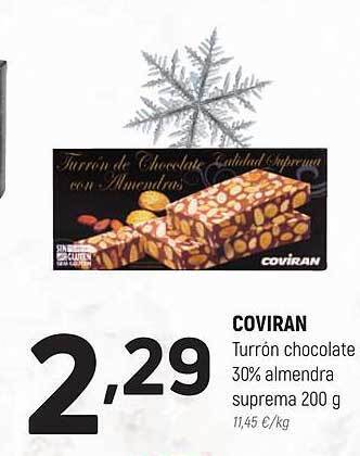 Coviran Coviran turrón chocolate 30% almendra suprema oferta