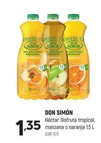Coviran Don simón néctar disfruta tropical manzana o naranja oferta