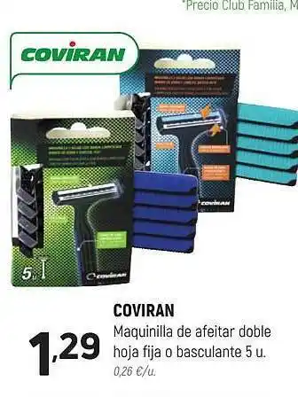 Coviran Coviran maquinilla de afeitar doble hoja fija o basculante oferta