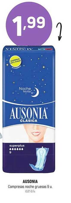 Coviran Ausonia compresas noche gruesas 9 oferta