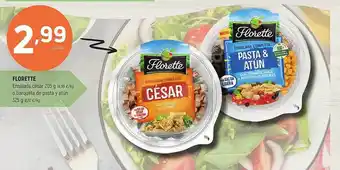 Coviran Florette ensalada césar o barqueta de pasta y atún oferta