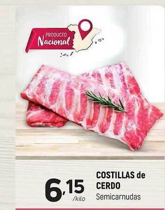 Coviran Costillas de cerdo semicarnudas oferta