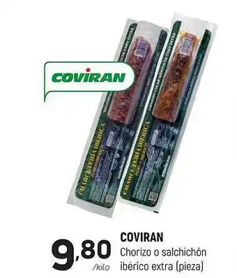 Coviran Coviran chorizo o salchichón ibético extra pieza oferta