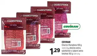 Coviran Coviran chorizo pamplona chorizo extra salchichón o salami extra lonchas oferta