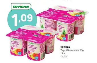 Coviran Coviran yogur 0% con trozos x 4 oferta