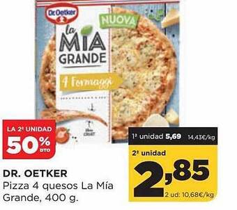 Alimerka La 2a unidad 50% dto dr. oetker pizza 4 quesos la mía grande oferta