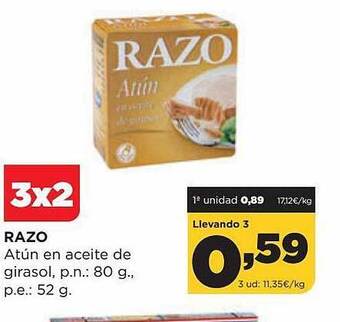 Alimerka Razo atún en aceite de girasol oferta