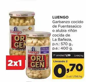 Alimerka Luengo garbanzo cocido de fuentesaúco o alubia riñón cocida de la bañeza oferta