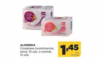 Alimerka Alimerka compresa incontinencia extra 10 o normal oferta