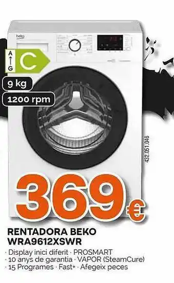 Expert Rentadora beko wra9612xswr oferta