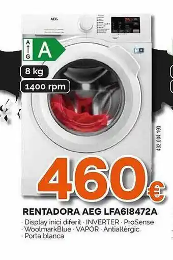 Expert Rentadora aeg lfa6i8472a oferta