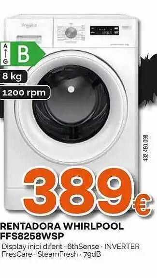 Expert Rentadora whirlpool ffs8258wsp oferta