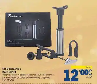 Makro Set 5 piezas vino masterpro oferta