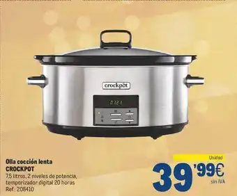 Makro Olla cocción lenta crockpot oferta