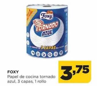 Alimerka Foxy papel de cocina tornado azul 3 capas 1 rollo oferta