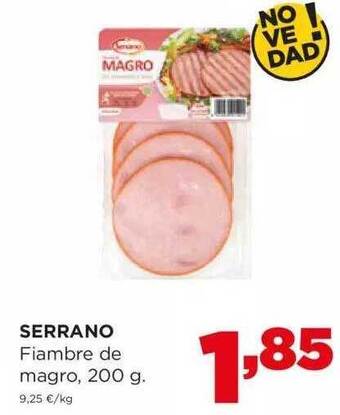 Alimerka Serrano fiambre de magro oferta